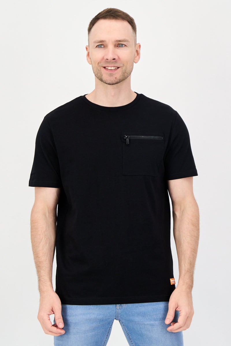 Bench Men Crew Neck Short Sleeve Brand Logo T-Shirts, Black - Image 1